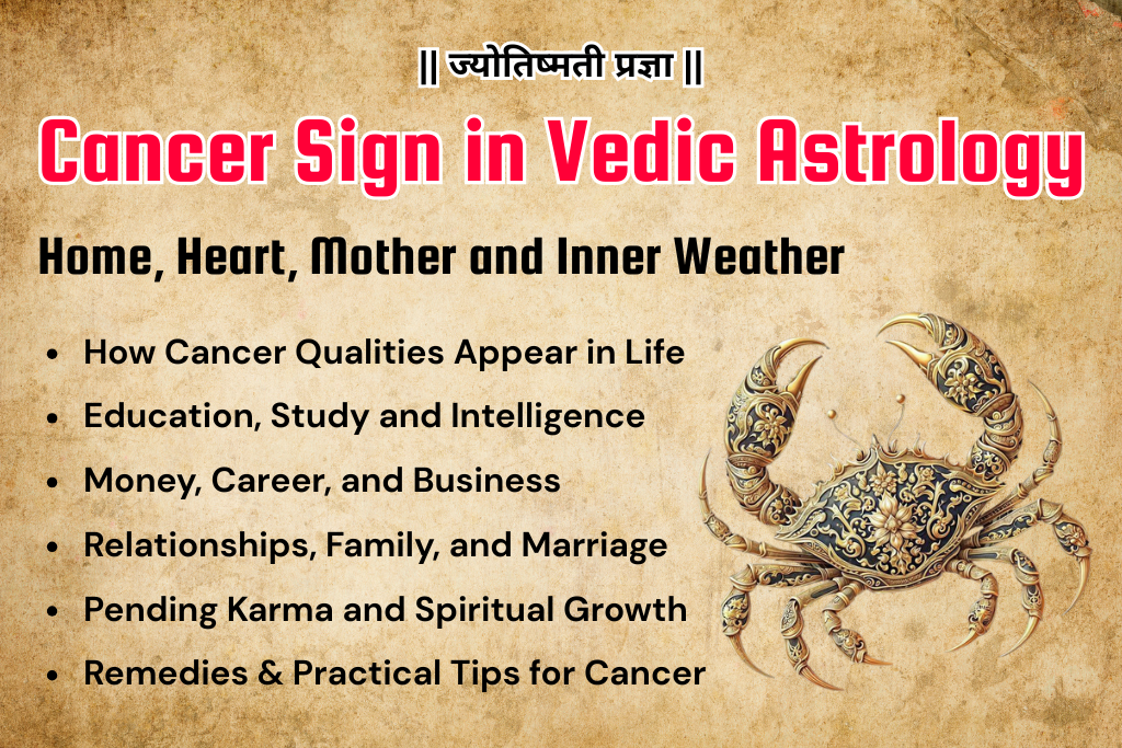 Cancer Sign in Vedic Astrology – Home, Heart, Mother and Inner Weather