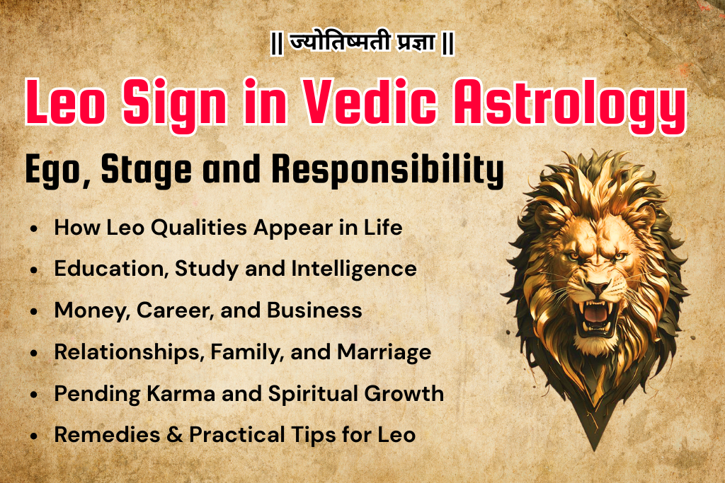 Leo Sign in Vedic Astrology – Sun, Ego, Stage and Responsibility