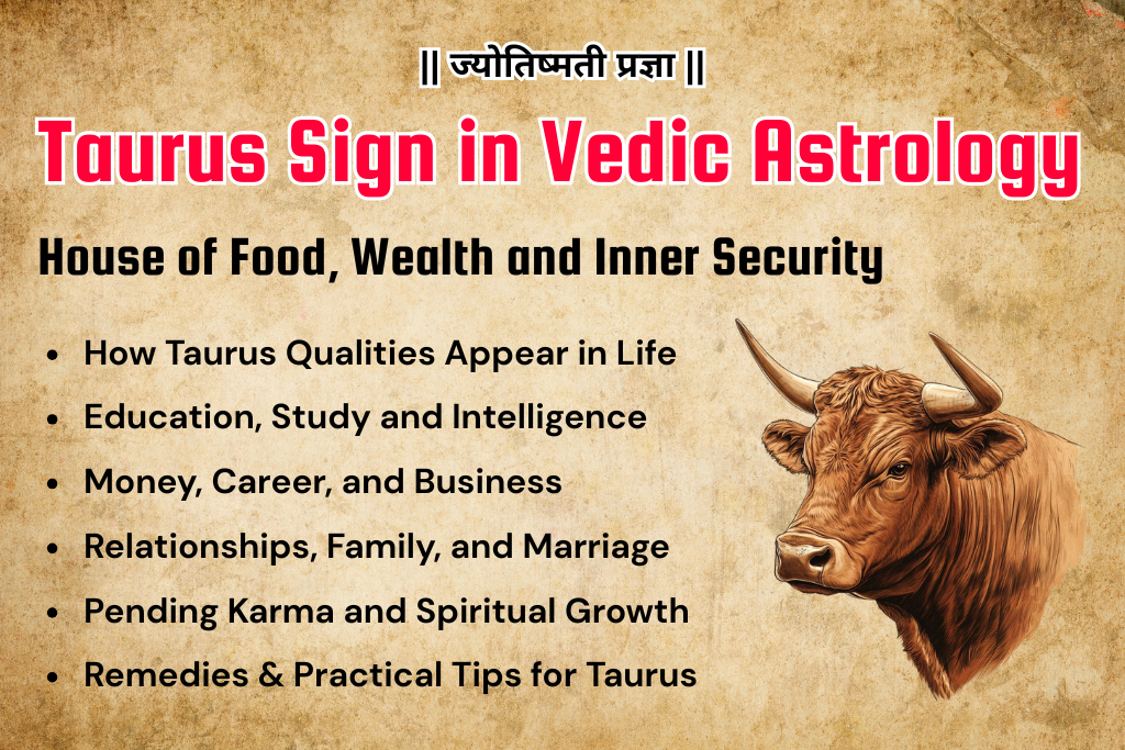 Taurus Sign in Vedic Astrology – House of Food, Wealth and Inner Security