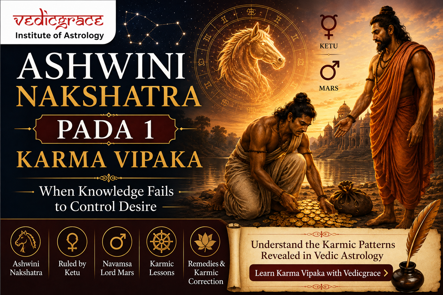 Karma Vipāka of Ashwini Nakshatra Pada 1: When Knowledge Fails to Control Desire